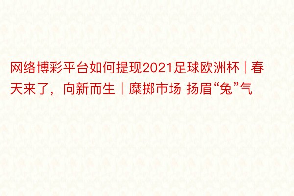 网络博彩平台如何提现2021足球欧洲杯 | 春天来了，向新而生丨糜掷市场 扬眉“兔”气